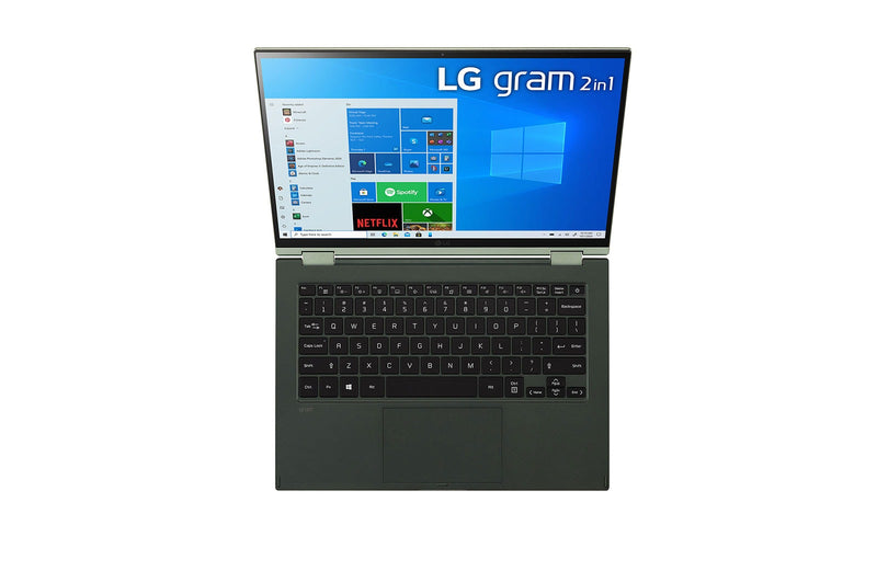 LG Gram 14” 2 in 1, WUXGA (1920x1200) Touch Display with Pen, Intel Core i7-1165G7, 16GB RAM, 1TB SSD, Green