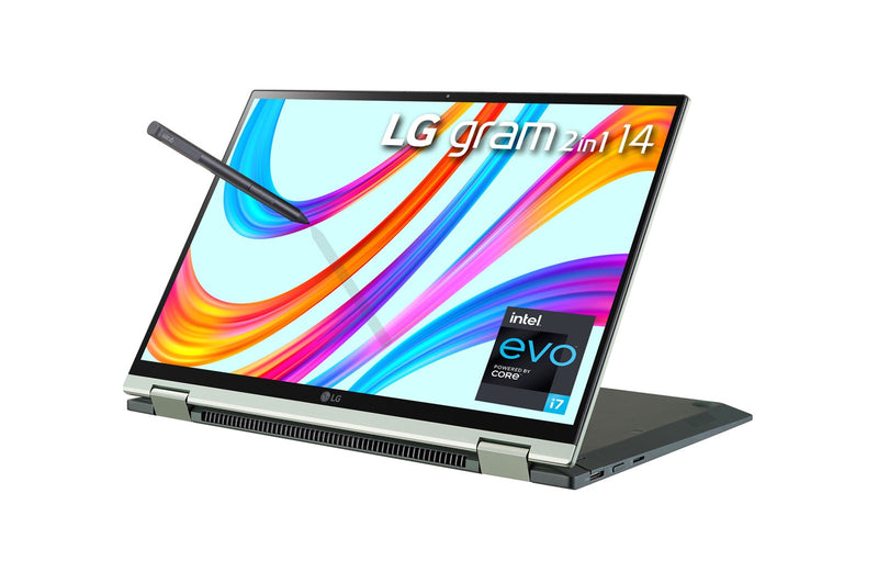 LG Gram 14” 2 in 1, WUXGA (1920x1200) Touch Display with Pen, Intel Core i7-1165G7, 16GB RAM, 1TB SSD, Green