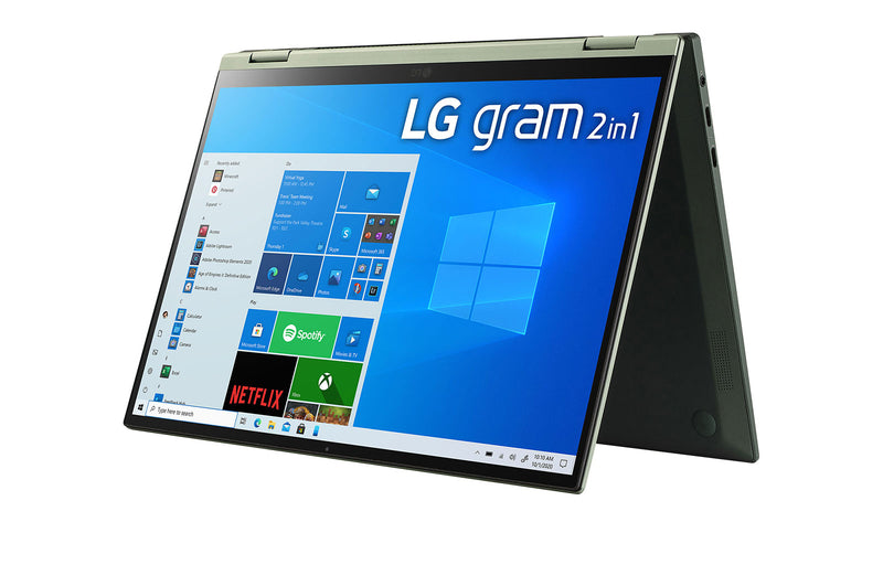 LG Gram 14” 2 in 1, WUXGA (1920x1200) Touch Display with Pen, Intel Core i7-1165G7, 16GB RAM, 1TB SSD, Green